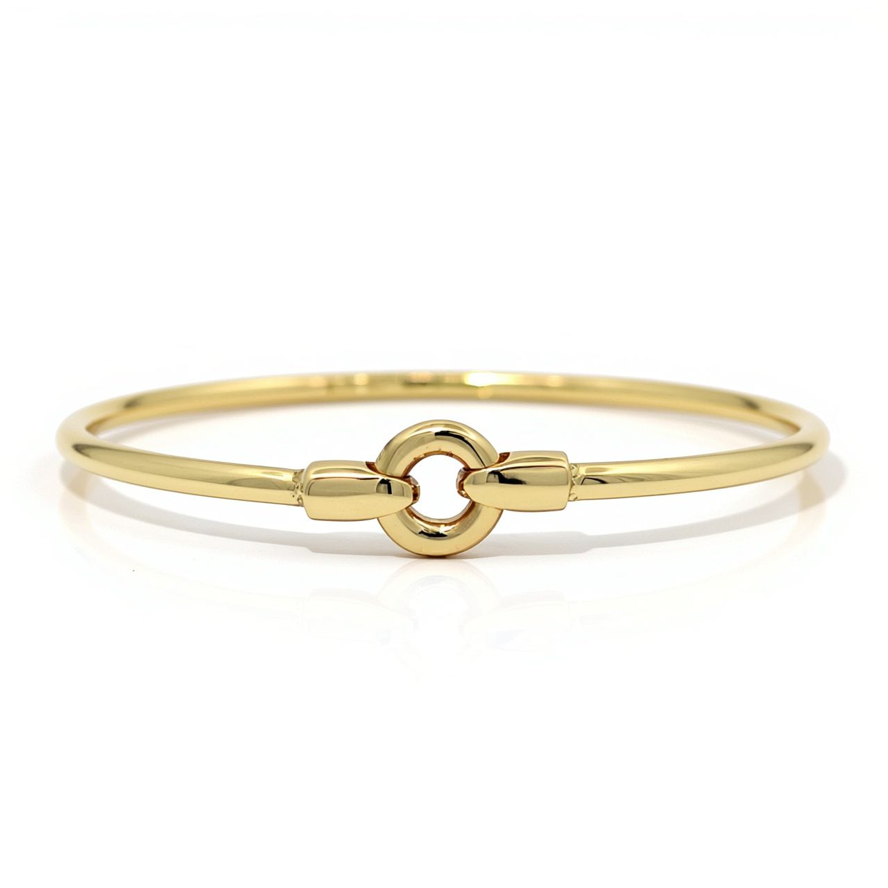 9ct Yellow Gold & Filled Open Circle Bangle