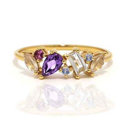 9ct Yellow Multi Stone Sunset Sorbet Ring