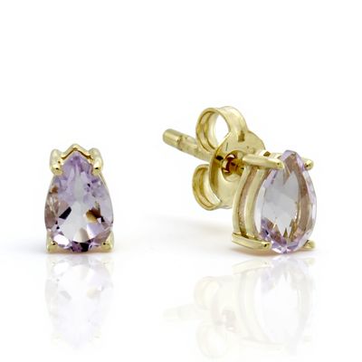 9ct Gold Pink Amethyst Earrings