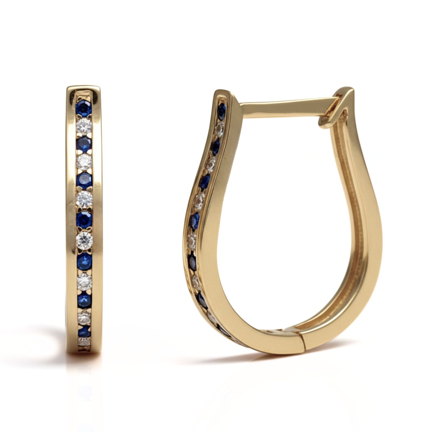 9ct Yellow Sapphire & Diamond Huggie Earrings
