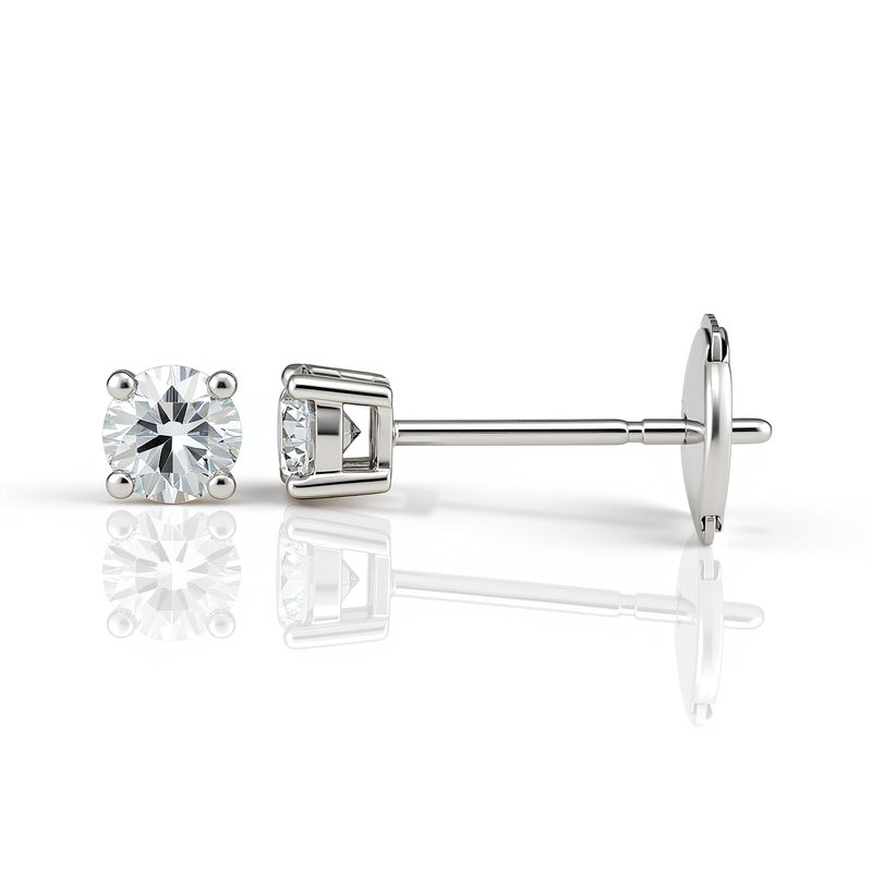 9ct White Gold Lab Diamond Earrings (TDW 0.50ct) 9ct White Gold Lab Diamond Earrings (TDW 0.50ct)