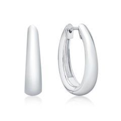 Sterling Silver Large Rounded Huggie Earrings Sterling Silver Large Rounded Huggie Earrings