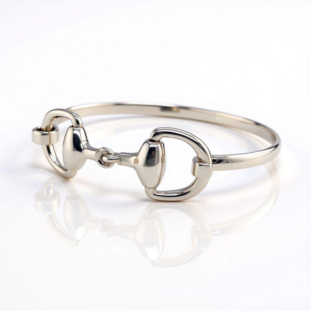 Sterling Silver Heavy Horse Bit Bangle