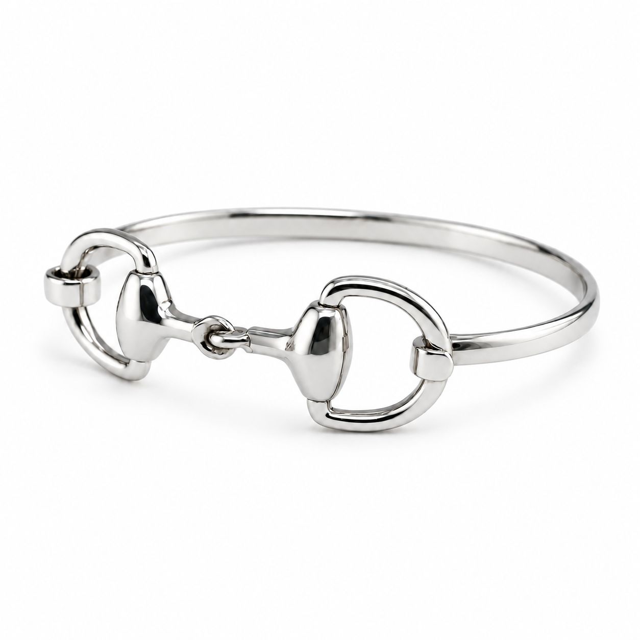 Sterling Silver Large Horse Bit Bangle