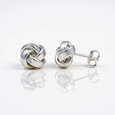 Sterling Silver Medium Square Knot Earrings Sterling Silver Medium Square Knot Earrings