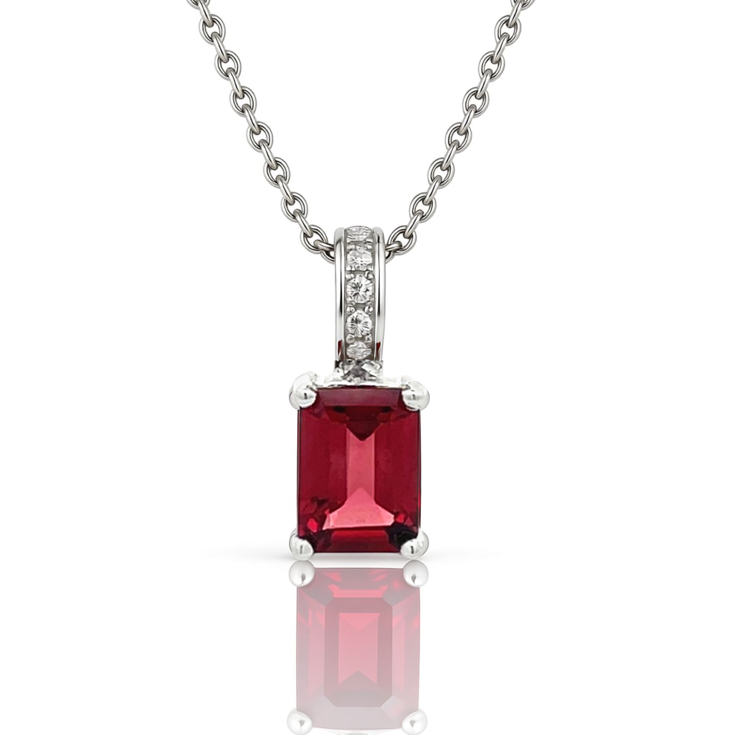 9ct White Garnet & Diamond Pendant 9ct White Garnet & Diamond Pendant