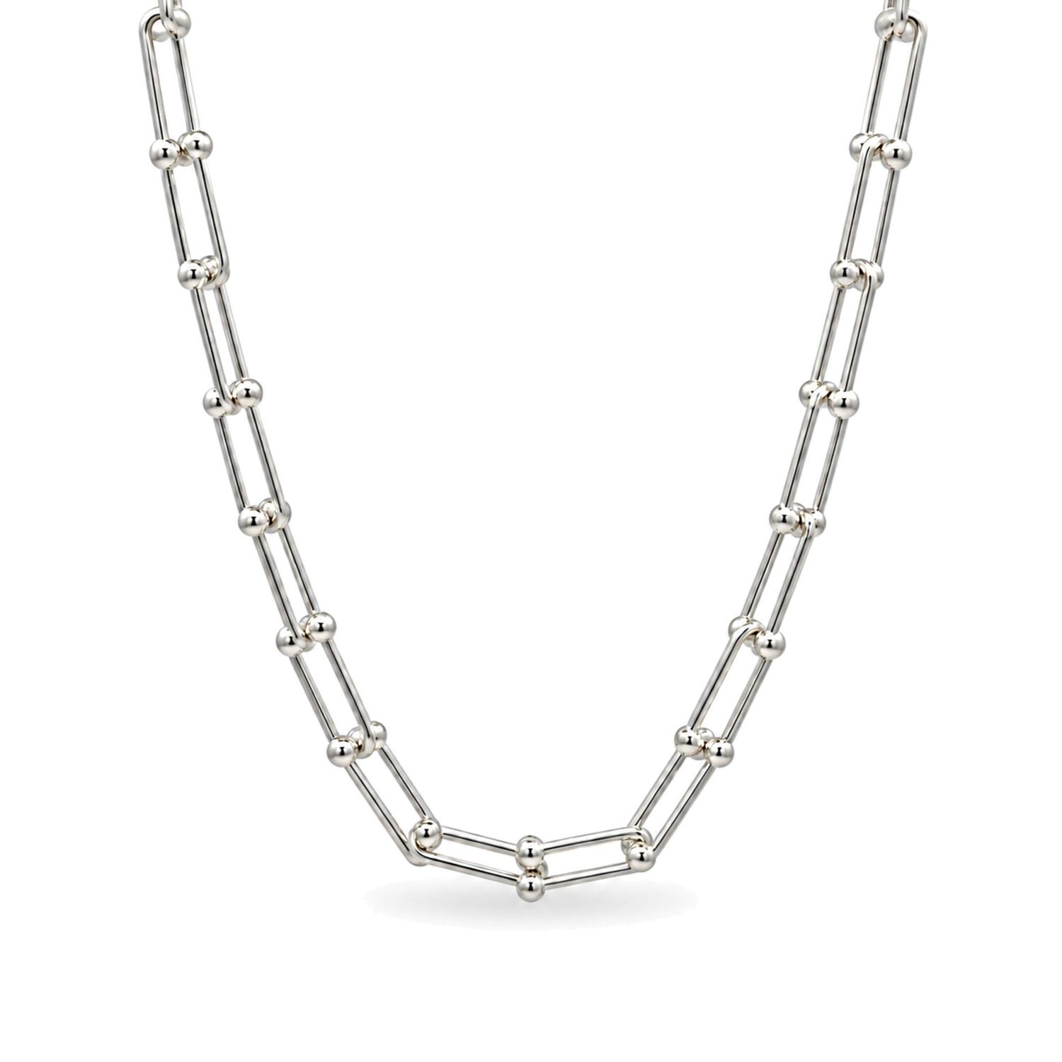Sterling Silver Fancy Link Necklace - 50cm
