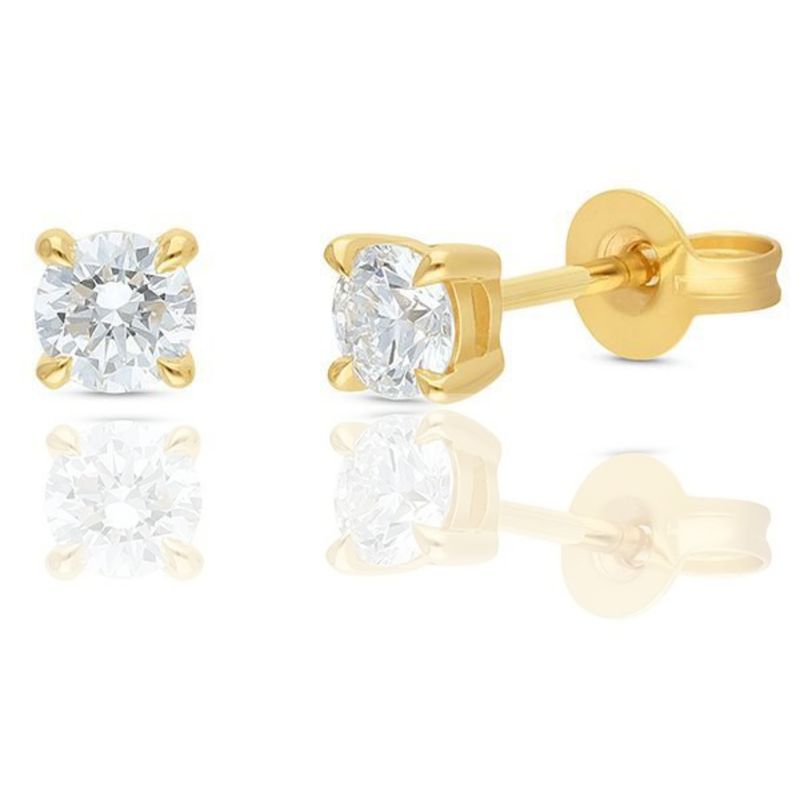9ct Yellow Gold Lab Diamond Earrings (TDW 1.00ct) 9ct Yellow Gold Lab Diamond Earrings (TDW 1.00ct)
