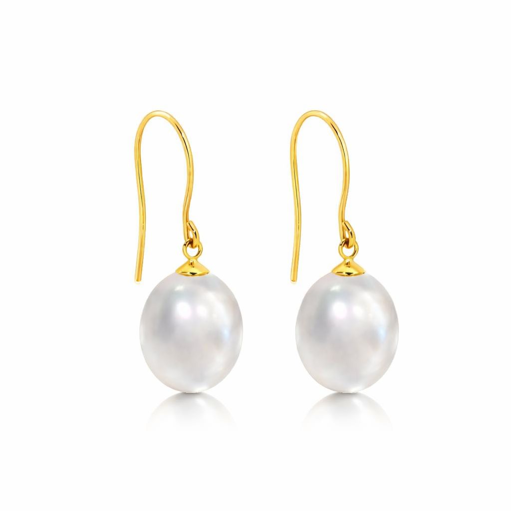 9ct Yellow Gold FWP Hook Earrings