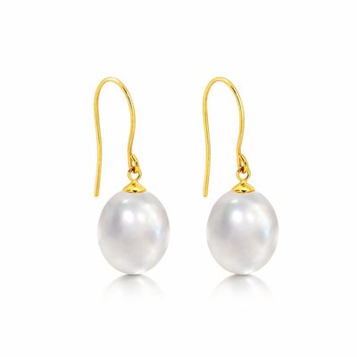 9ct Yellow Gold FWP Hook Earrings