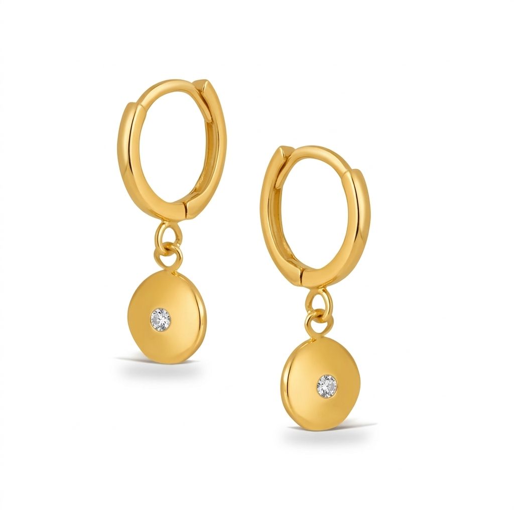 SS YGP Round CZ 12mm Huggies