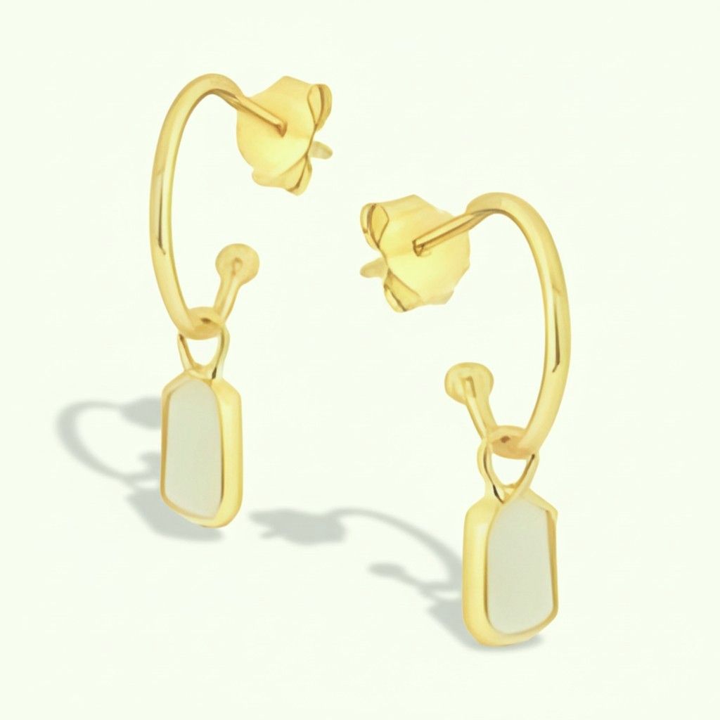 SS YGP Moonstone Stud Earrings