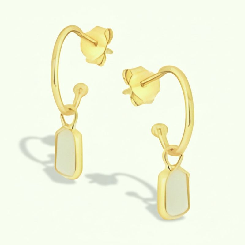 SS YGP Moonstone Stud Earrings