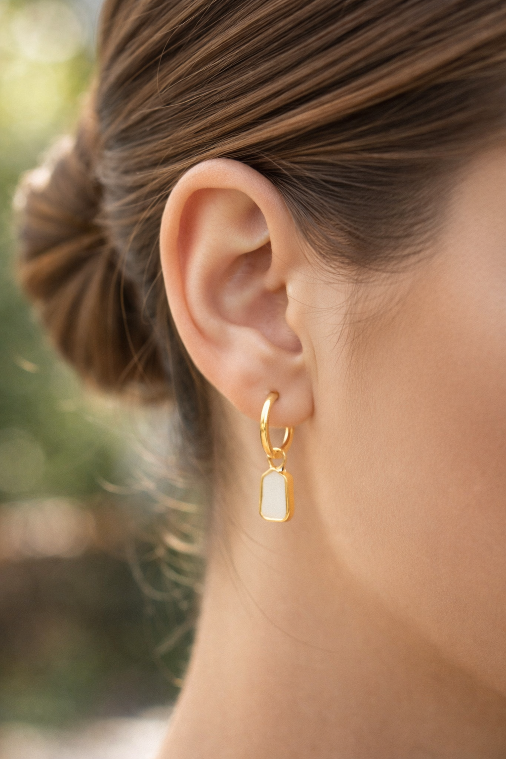 SS YGP Moonstone Stud Earrings