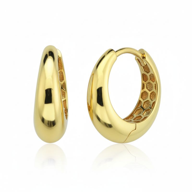 9ctGold Tapered Huggie Earrings