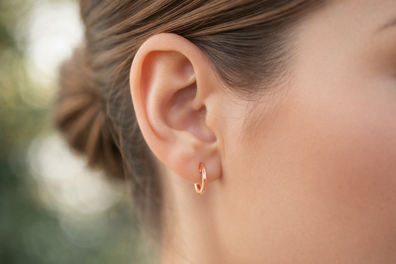 9ct Rose Gold Oval Huggie Earrings