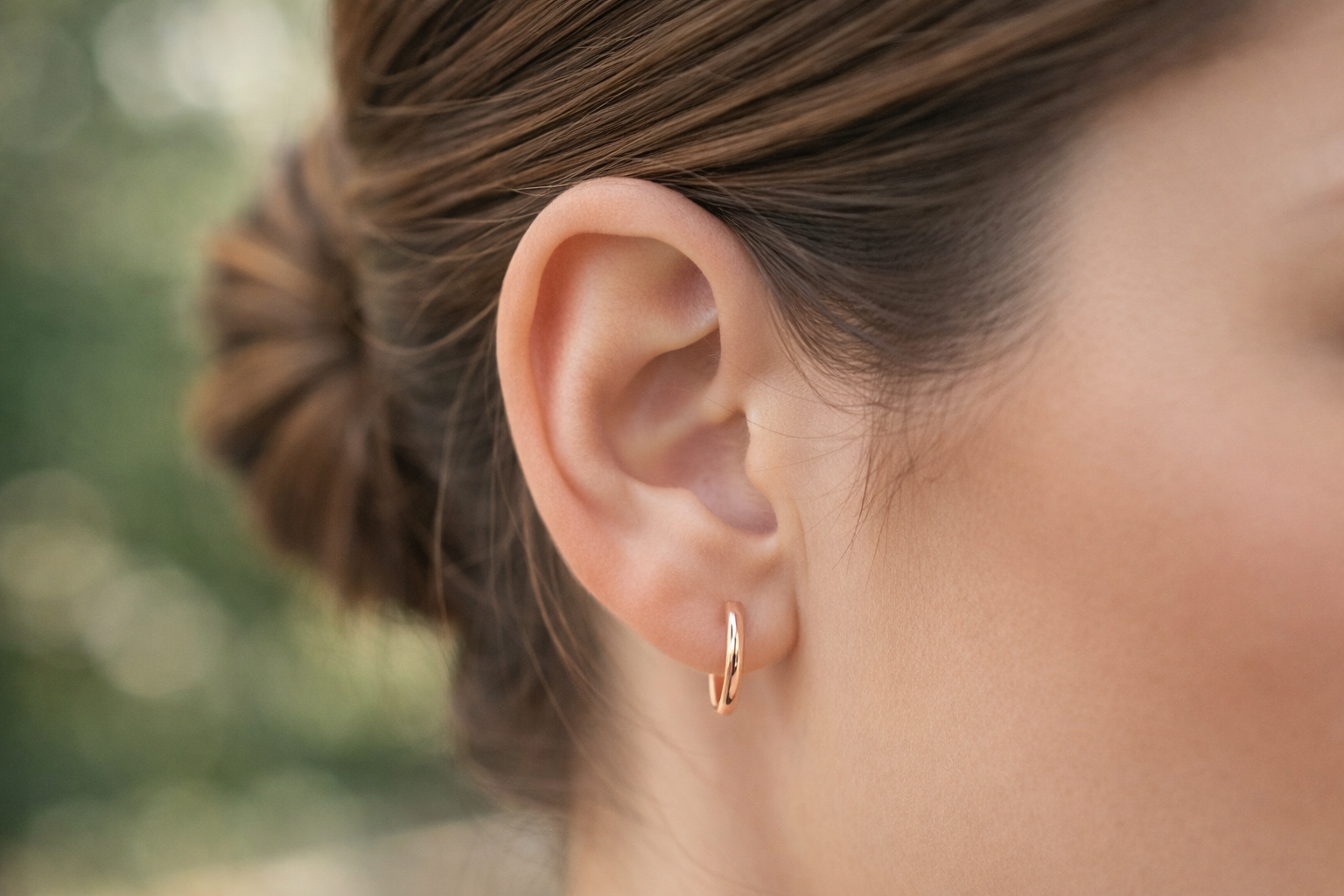 9ct Rose Gold Medium Oval Huggie Earrings