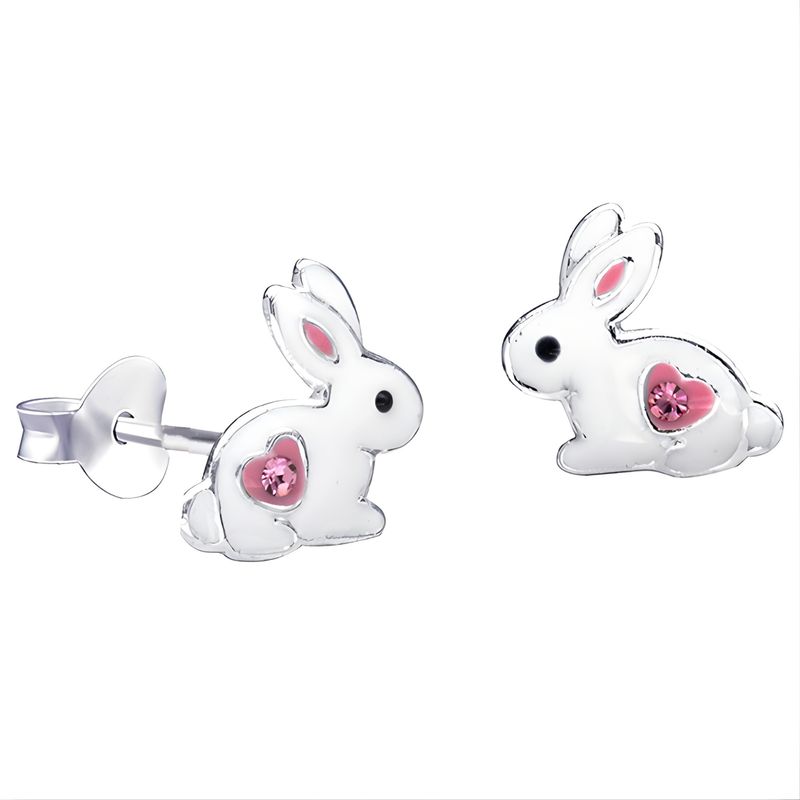 Sterling Silver Rabbit Stud Earrings