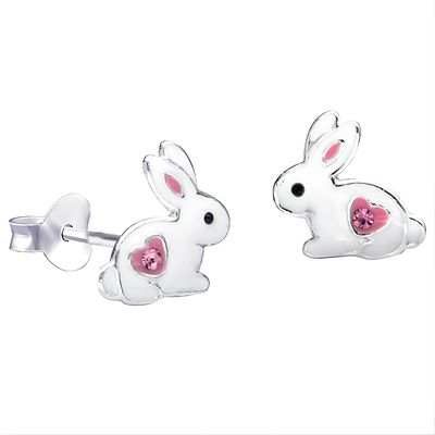 Sterling Silver Rabbit Stud Earrings