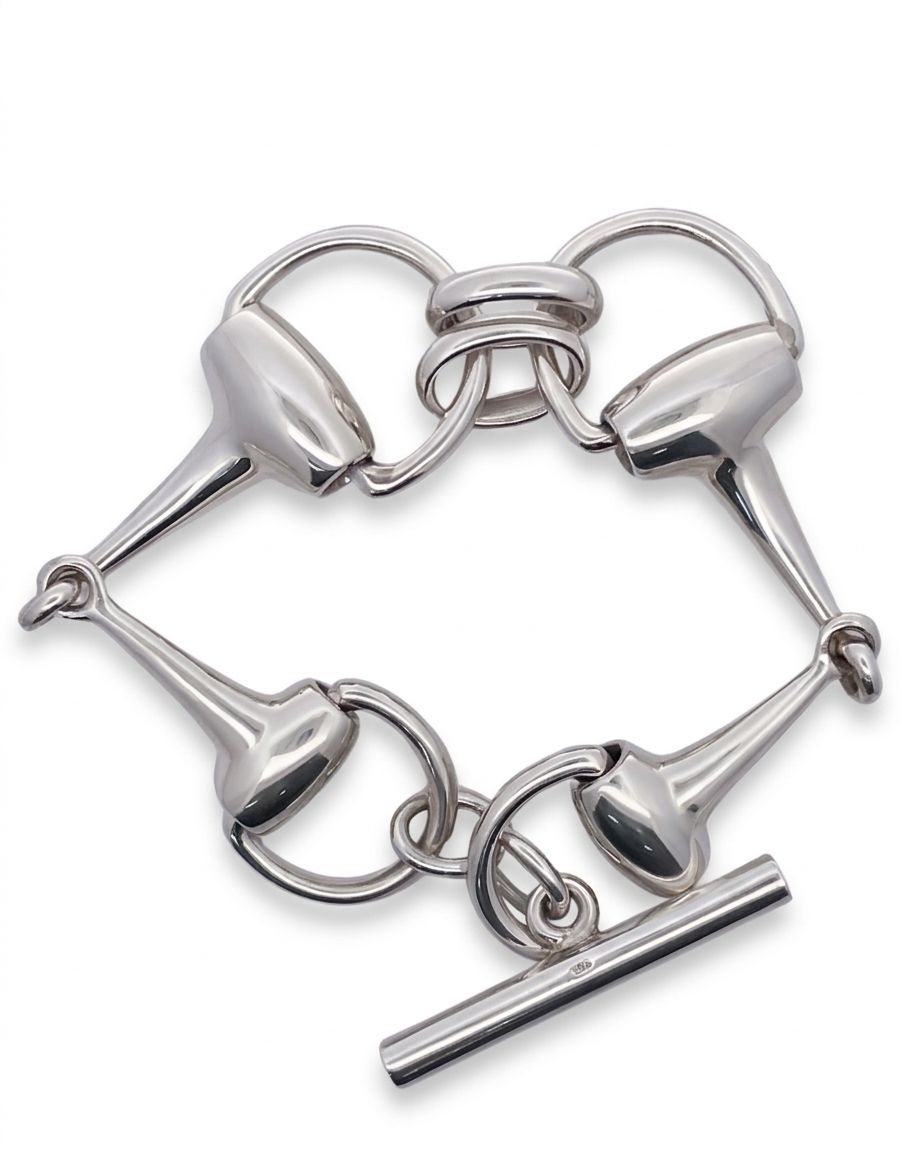 Sterling Silver Heavy Horse Bit Bracelet