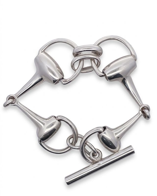 Sterling Silver Heavy Horse Bit Bracelet