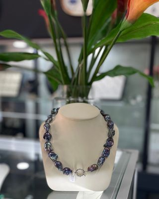 Large Black Baroque Pearl Necklace Large Black Baroque Pearl Necklace