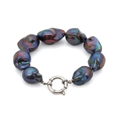 Black Baroque Pearl Bracelet 12-25mm Black Baroque Pearl Bracelet 12-25mm
