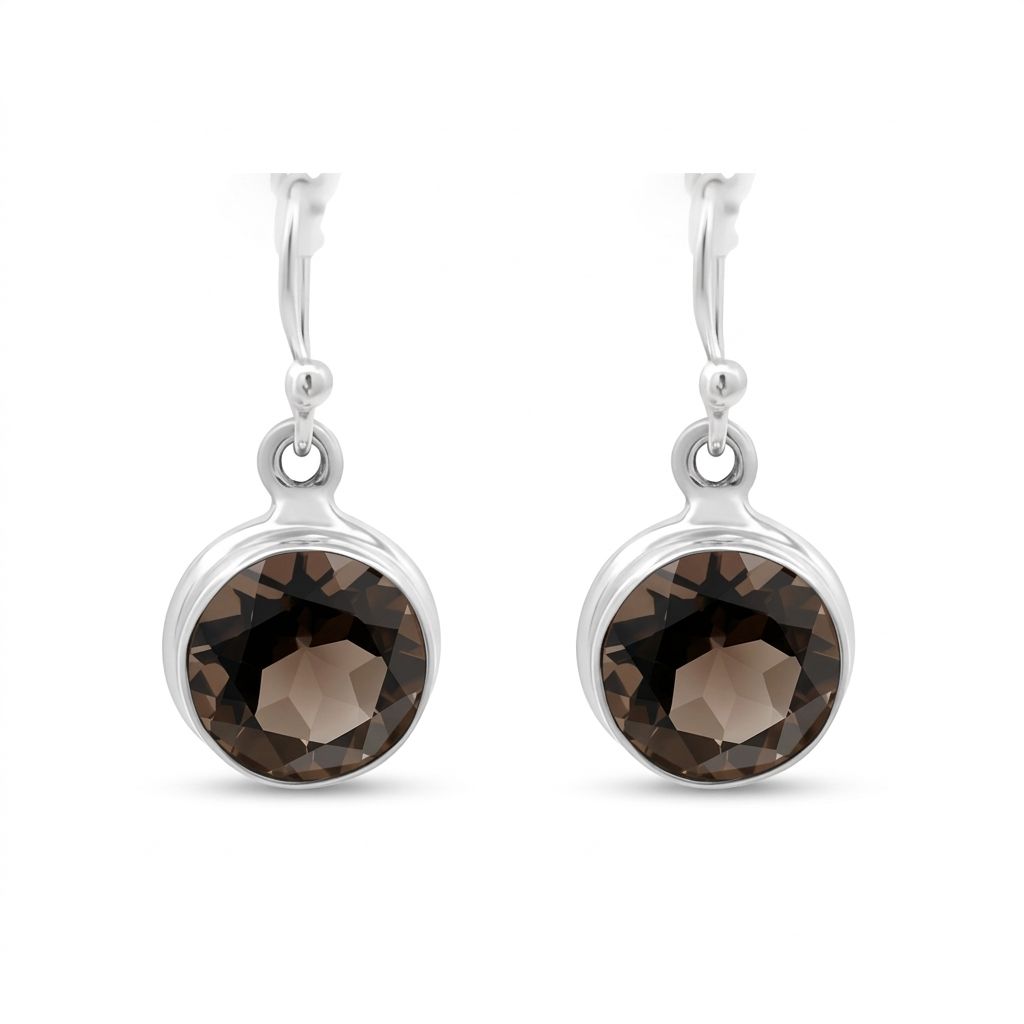 Sterling Silver Smokey Quartz Earrings Sterling Silver Smokey Quartz Earrings