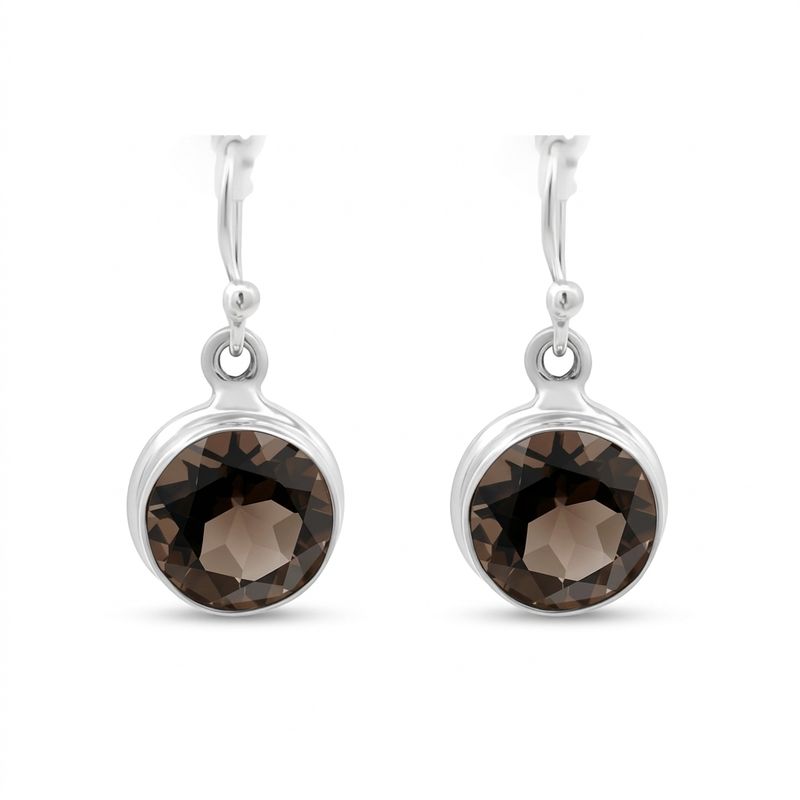 Sterling Silver Smokey Quartz Earrings