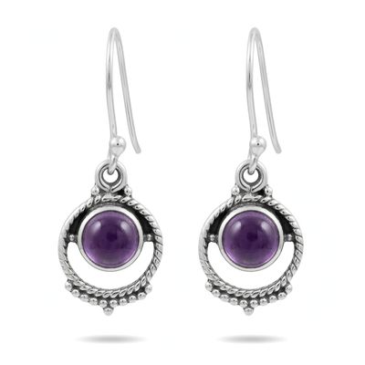 Sterling Silver Amethyst Hook Earrings Sterling Silver Amethyst Hook Earrings