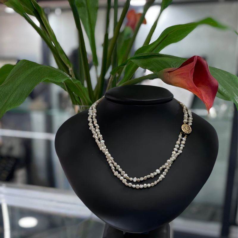 Double Strand Keshi FWP Necklace