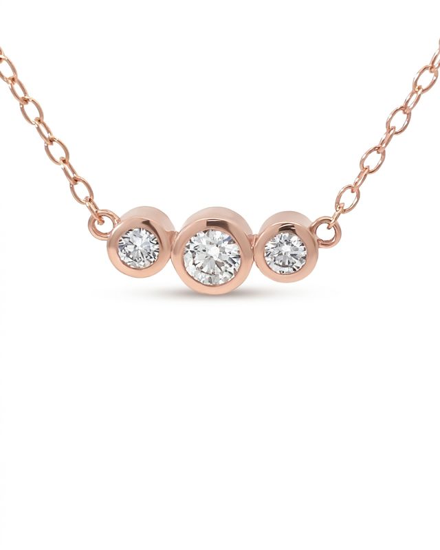 9ct Rose Gold Trilogy LGD Pendant Necklace
