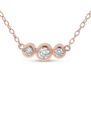 9ct Rose Gold Trilogy LGD Pendant Necklace 9ct Rose Gold Trilogy LGD Pendant Necklace