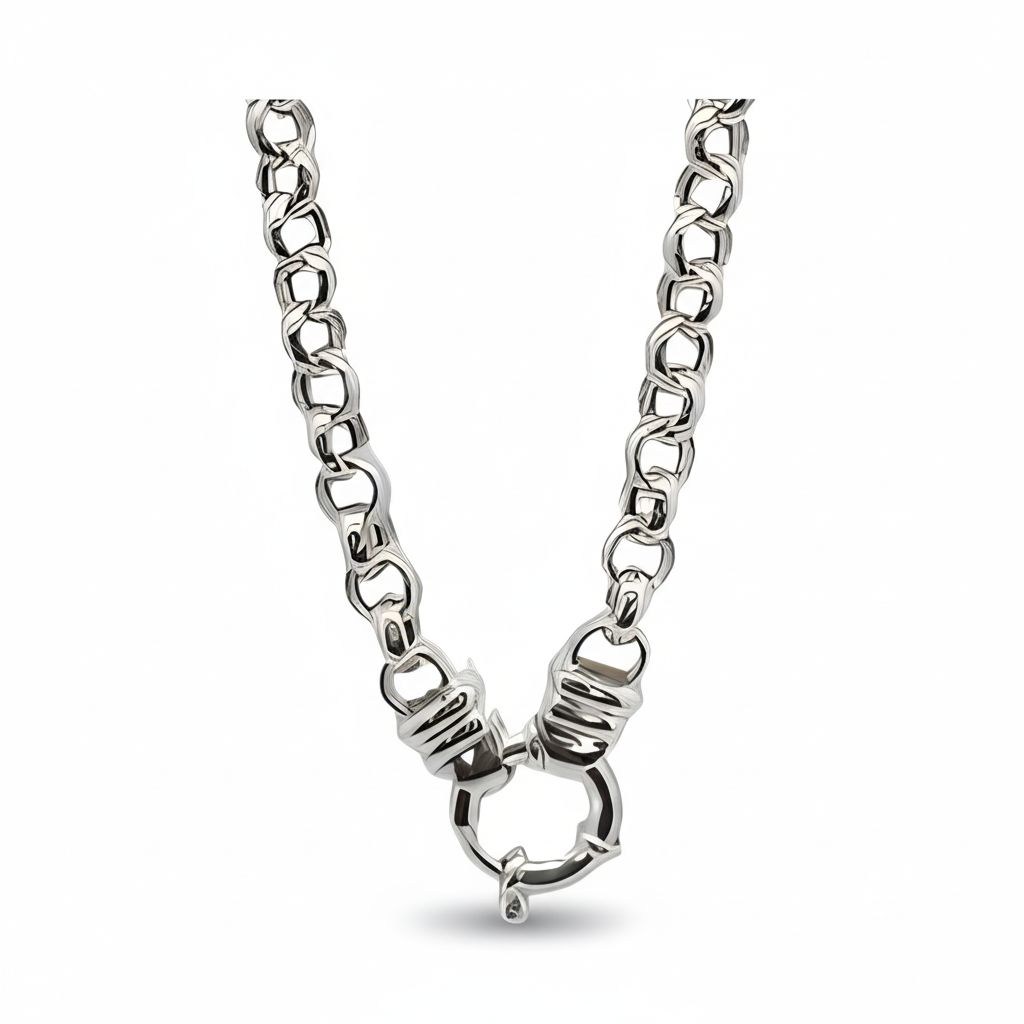 Sterling Silver Round Belcher Necklace Sterling Silver Round Belcher Necklace