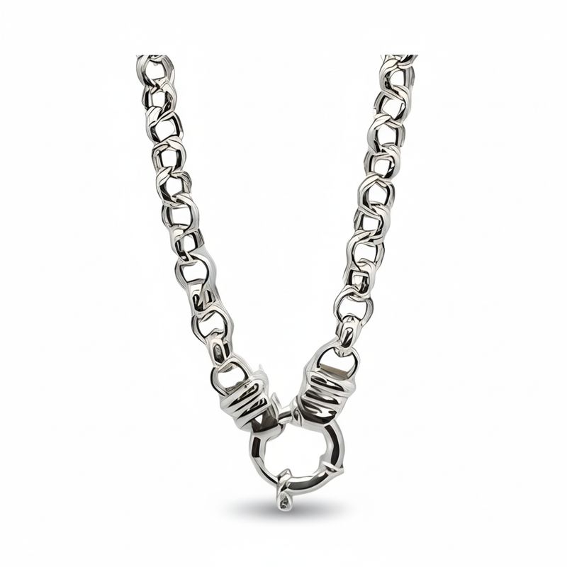 Sterling Silver Round Belcher Necklace