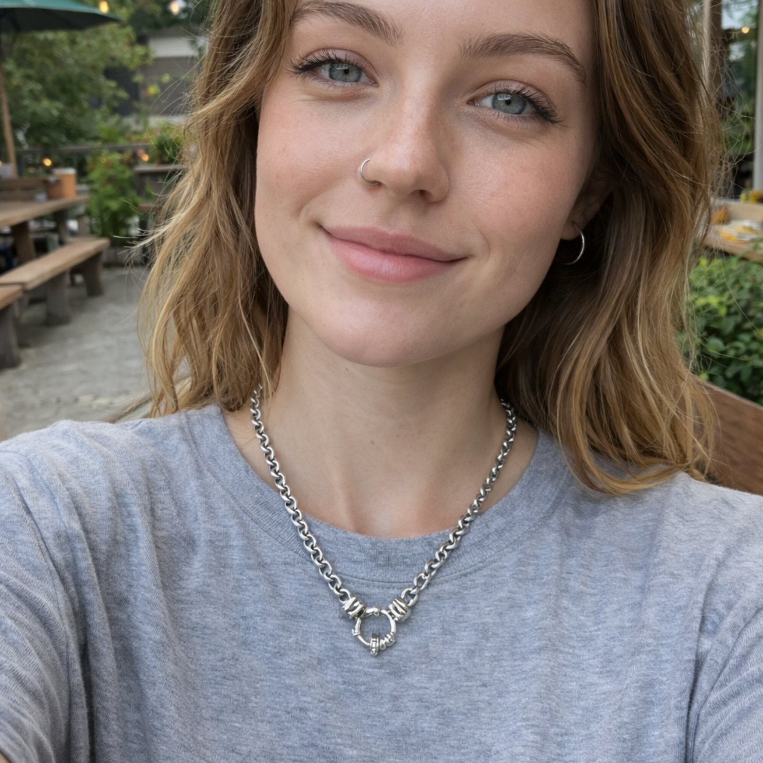 Sterling Silver Round Belcher Necklace