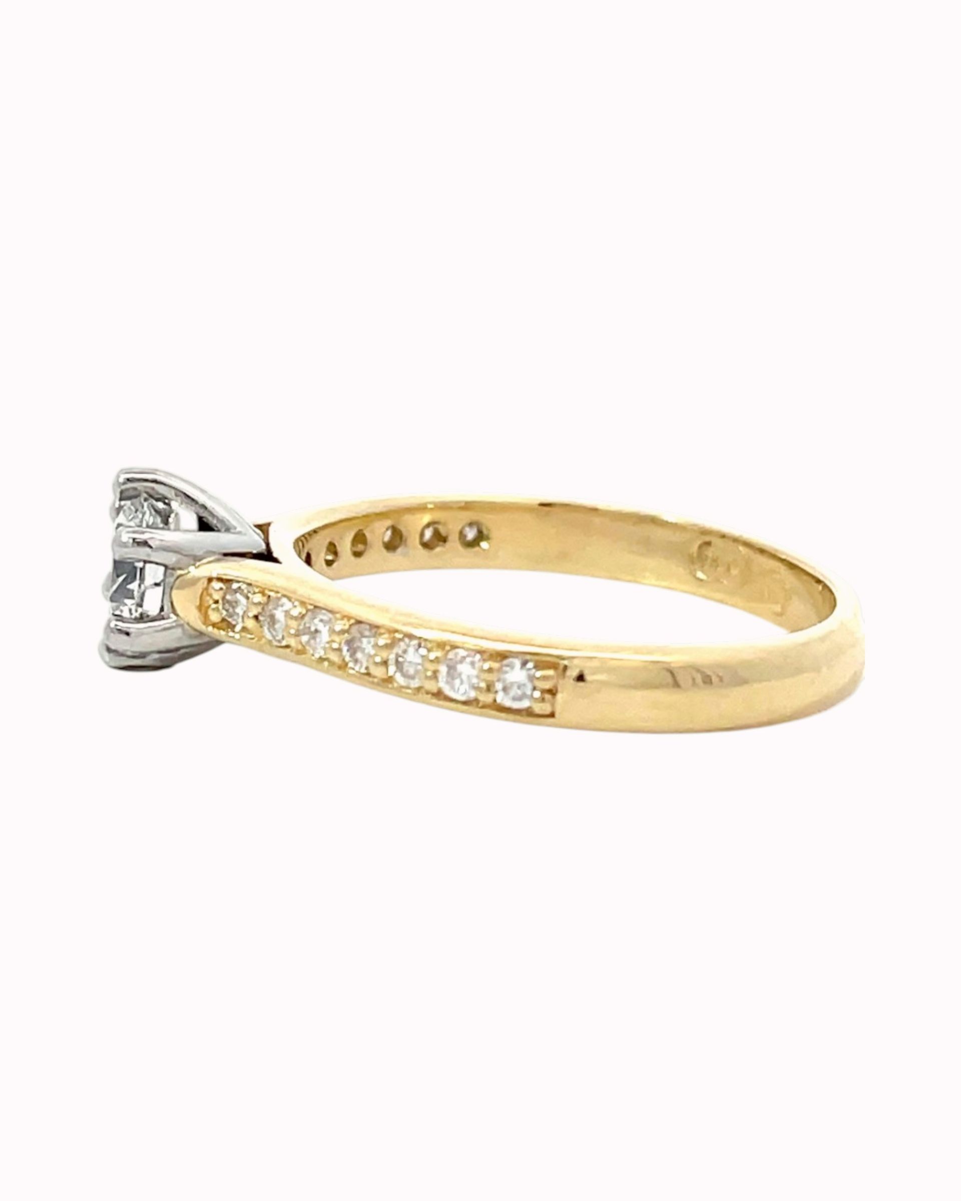 18ct Yellow Gold Round LAB Diamond Engagement Ring
