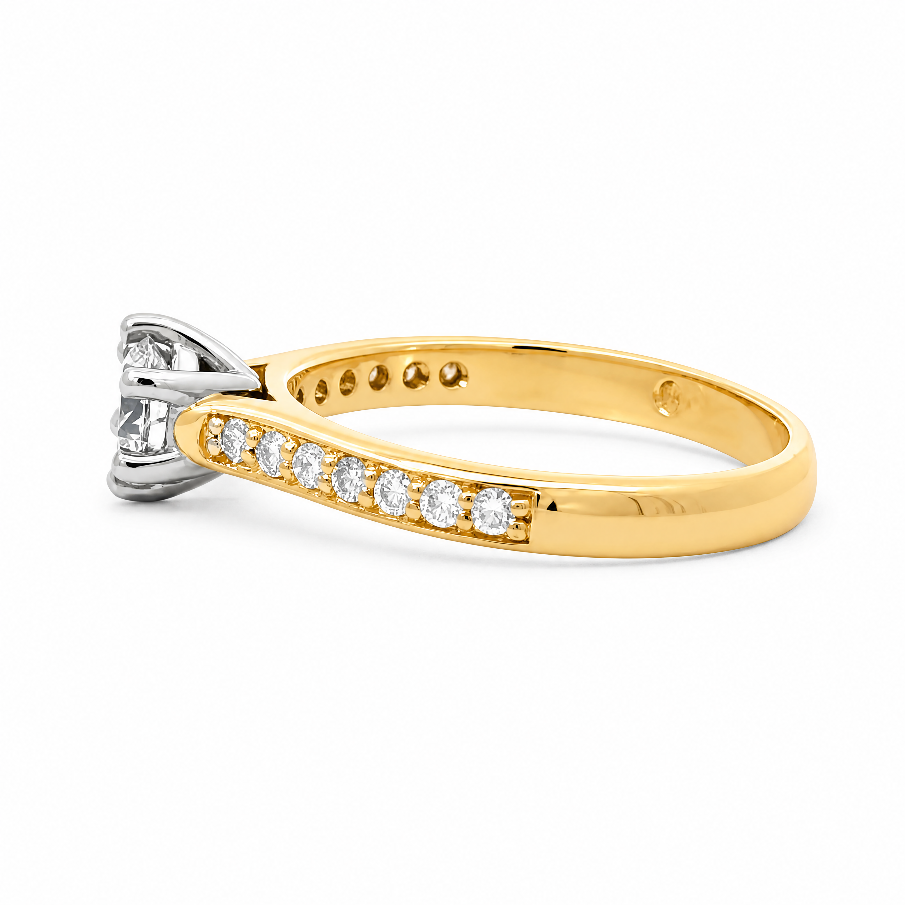 18ct Yellow Gold Round LAB Diamond Engagement Ring