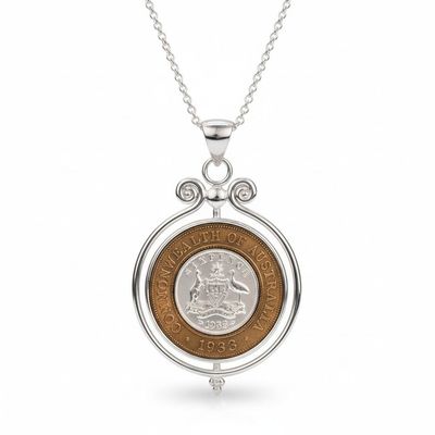 Sterling Silver Sixpence-Penny Pendant Sterling Silver Sixpence-Penny Pendant