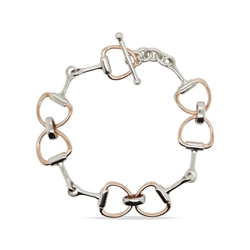 Gold on Sterling Silver Snaffle Bit Bracelet