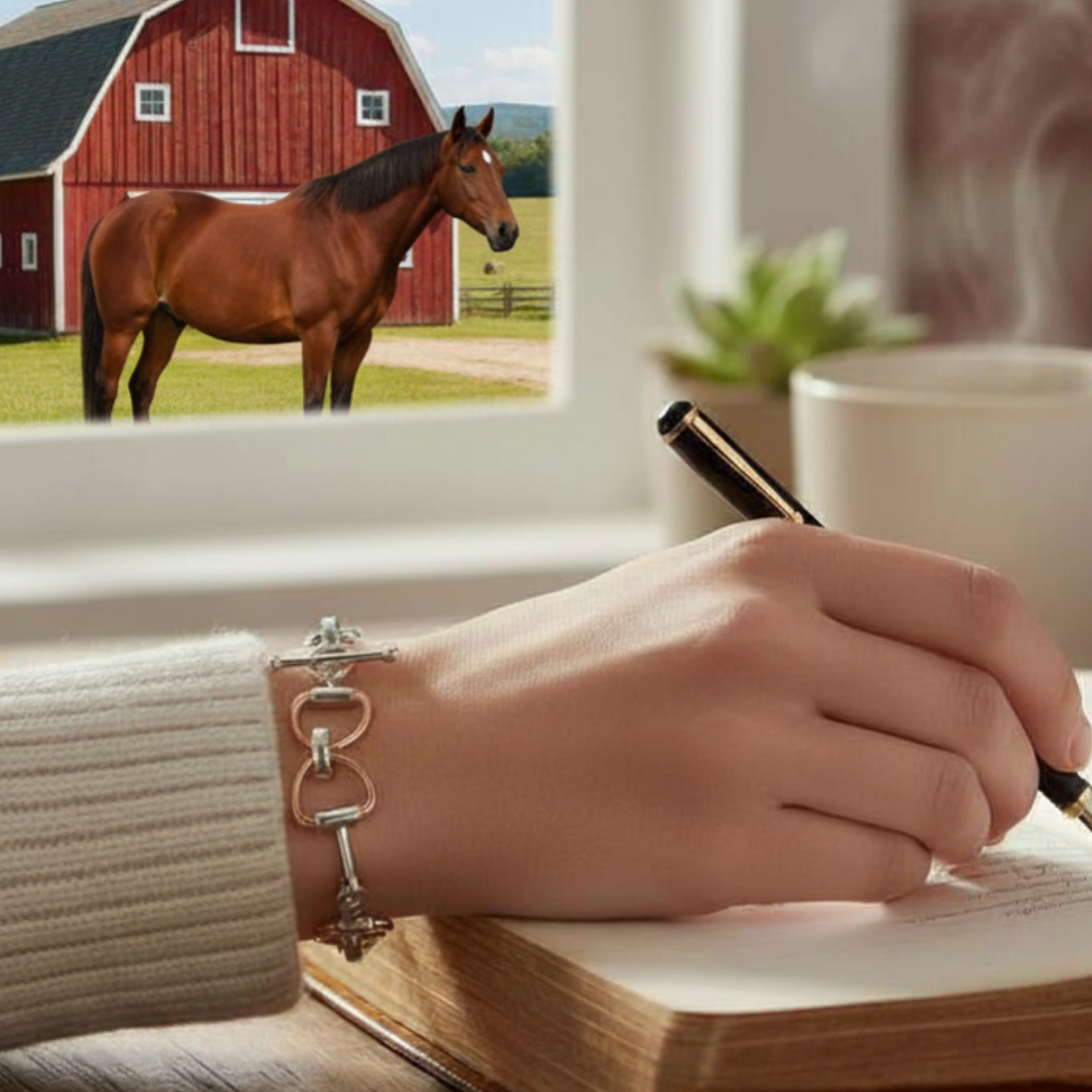 Gold on Sterling Silver Snaffle Bit Bracelet