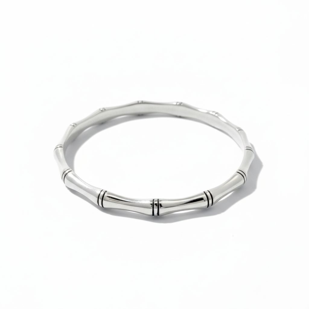 Sterling Silver Heavy Bamboo Bangle Sterling Silver Heavy Bamboo Bangle