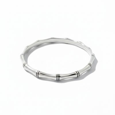 Sterling Silver Heavy Bamboo Bangle