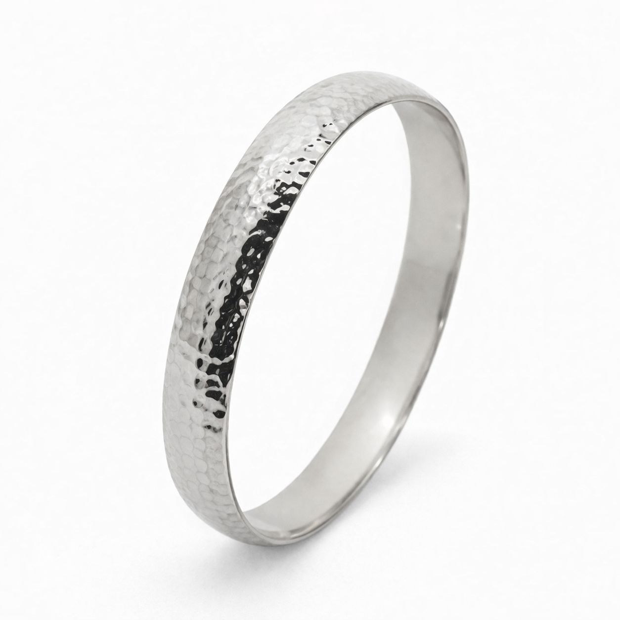 SS Hammered Bangle 14 x 65mm