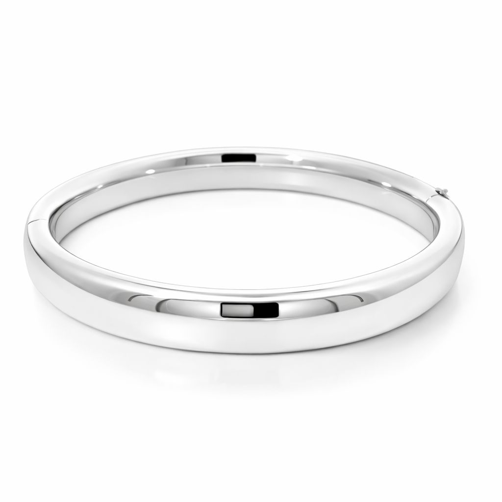 Sterling Silver Round Hinge Bangle 9 x 60mm Sterling Silver Round Hinge Bangle 9 x 60mm