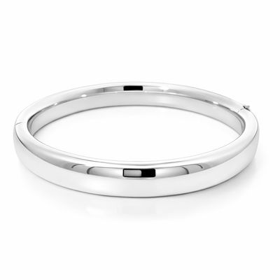 Sterling Silver Round Hinge Bangle 9 x 60mm