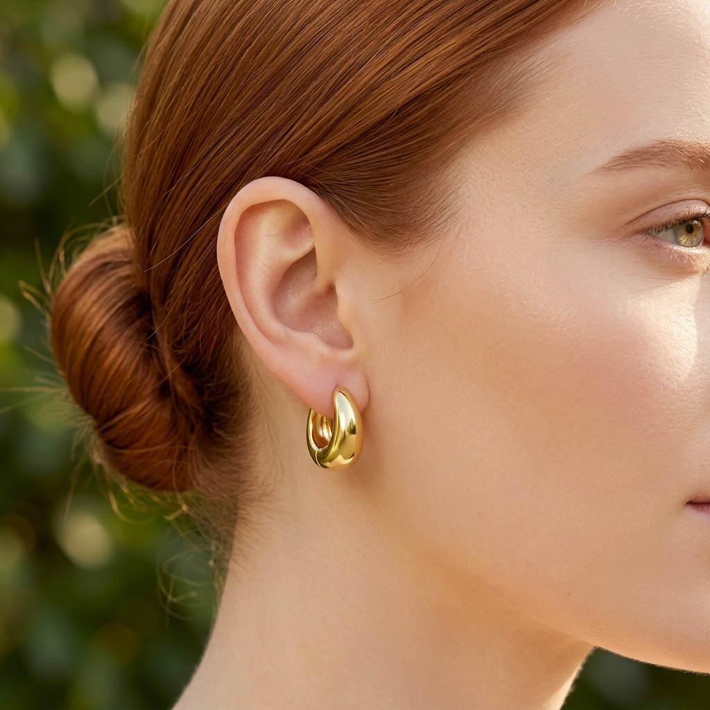 Gold on Sterling Silver Tapered Huggie Earrings