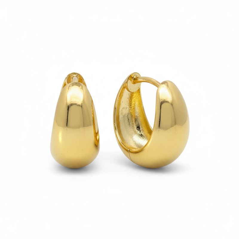 Gold on Sterling Silver Tapered Huggie Earrings
