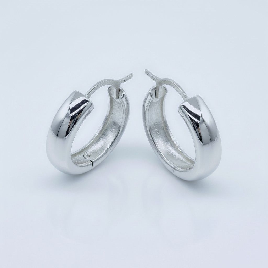 Sterling Silver Wide Pirate Hoops