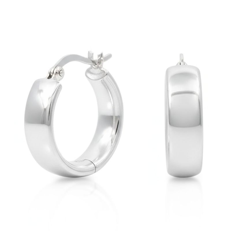 Sterling Silver Wide Pirate Hoops